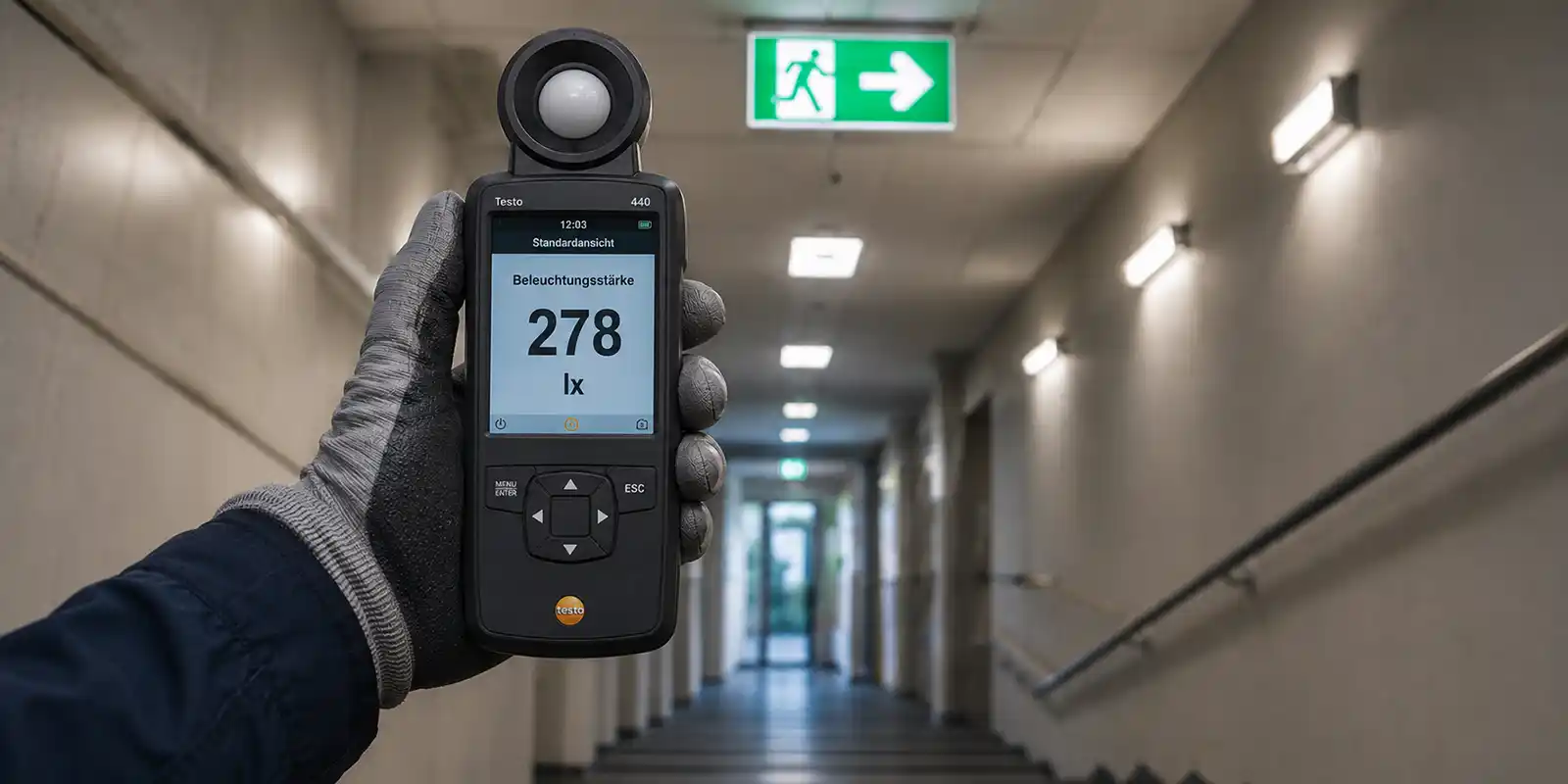 Beleuchtungsstärkemessungen in Sicherheitsbeleuchtungsanlagen
