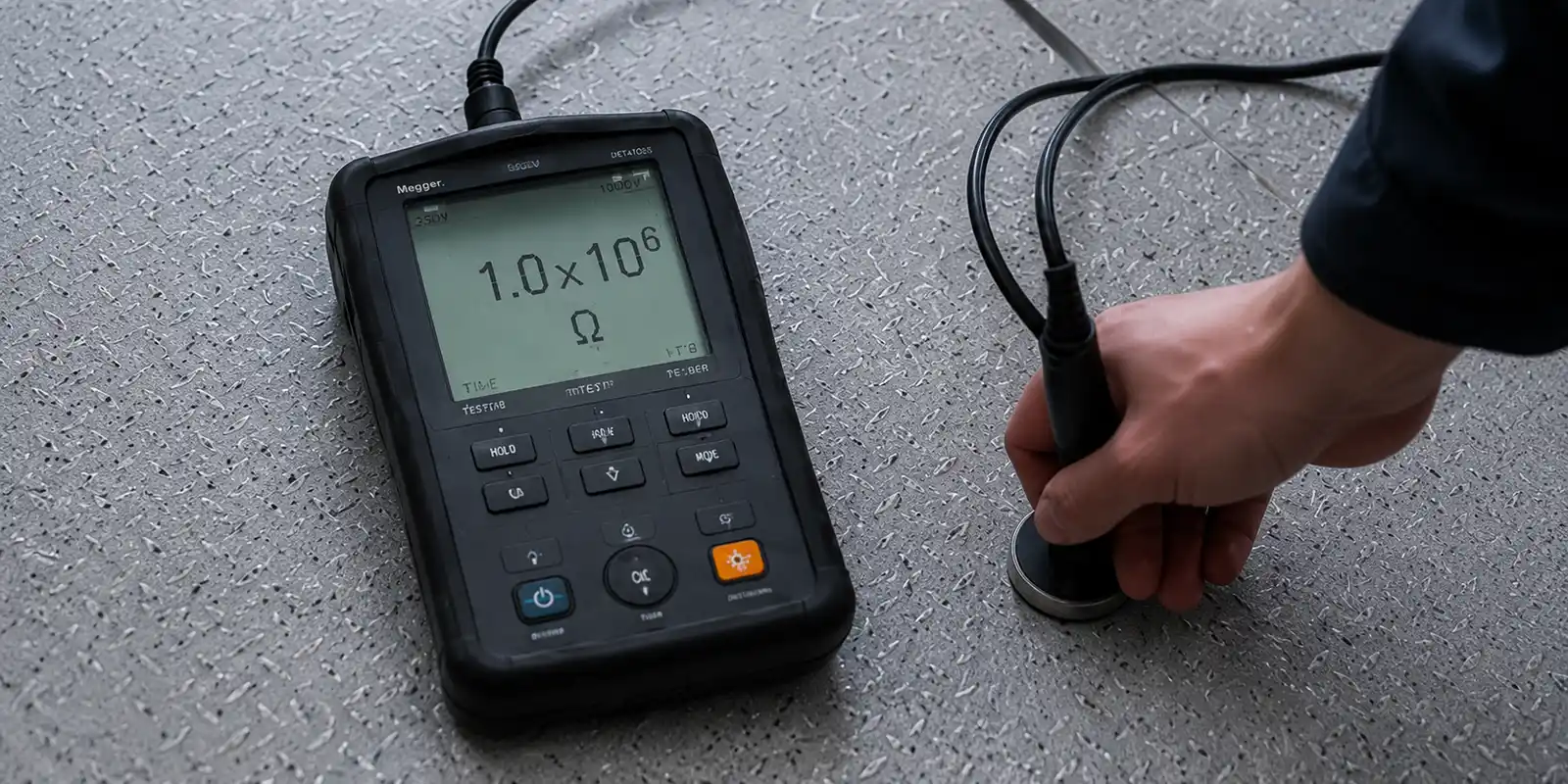 Messung der elektrostatischen Ableitfähigkeit von Fußböden